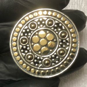 John Hardy 14K & Sterling Silver Dot Statement Ring Size 7